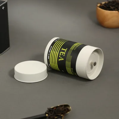 Wholesale Custom Tinplate Product Container White Round Metal Box Food Grade Small Tea Tin Can for Tea