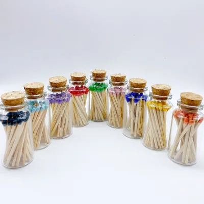Custom logo Glass Bottled Matches Wooden Long Promotional Colorful Matches