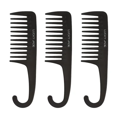 Large Plastic Shampoo Detangling Wide Tooth Comb With Handle in Salon Accessories for Barber and Hairdresser