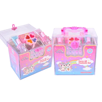 Customization Washable Plastic Kids Beauty Salon Game Makeup Box Girl Princess Party Makeup Props Wholesale CPSR Certified
