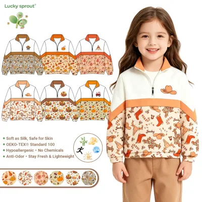 Girls' Printed Collar Hoodie Jacket for Spring and Autumn Daily Outdoor Sports and Leisure Wear Girls' Hoodie