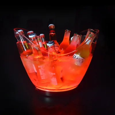 RICHSHINING 4L/8L/12L  Luminous Ice Bucket LED Wine Champagne KTV Bar Beer Bucket Party Decorations