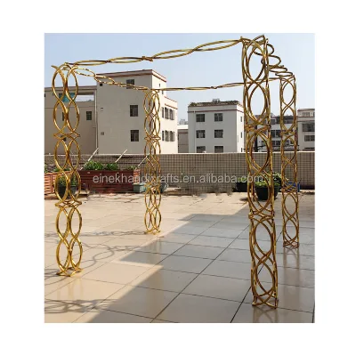High Quality Gold Metal Arch Customizable Colors &size Plating Metal Arch Wedding for Luxury Weddings
