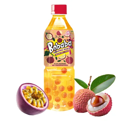 Taiwan 500ml Tropical Juice with Bursting Boba Sour Taste for Adults Conveniently Packed in a Bottle
