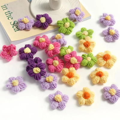 DIY Handwoven Craft Handmade Knitted Artificial Flowers Crochet Flower