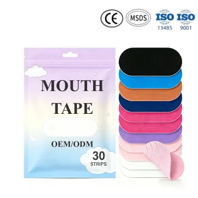 CE ISO13485 ISO9001 Custom Anti Snoring Mouth Tape OEM Private Label Latex Free Hypoallergenic Sleep Support Mouth Strips