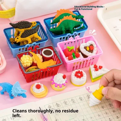Special Plastic Cartoon Students Cute Eraser Sets Eraser Kawaii Food Shaped Erasers for Girls Hamburger Eraser for Pencil