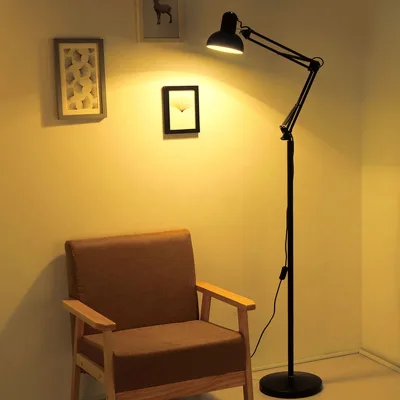 Classic Iron Uplight Floor Lamp Tripod Torchiere Metal Standing Corner Lamp