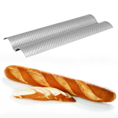 Non-stick 4-slot 3-slot Bread Wave Baking Tray Rack 2-wave baguette Cake Baking Mold Model 3244 38x33x2.4cm
