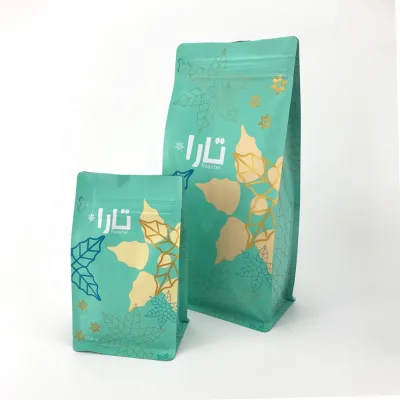 250g 500g 1kg Matte Plastic Reusable Food Grade Pouches Flat Block Bottom Coffee Packaging Bag with Zipper and Valve