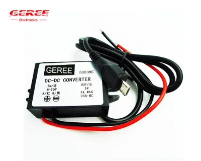 GEREE DC DC 9V 12V 24V 36v 48V to 5V 3A MAX Step Down Converter Module Micro USB Power Adapter