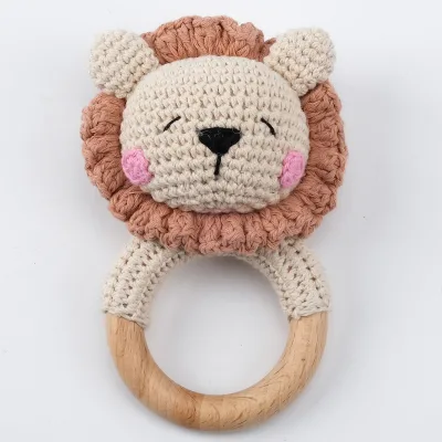 Wholesale Soft Wool Crochet Lovely Bunny Teether Rattle for Unisex Baby 0-24 Months