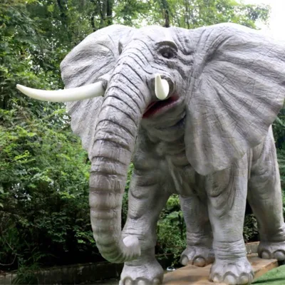 Wholesale Alibaba Suppliers Animal Theme Park Lifesize High Simulation Robot Elephant Large Animal Molds