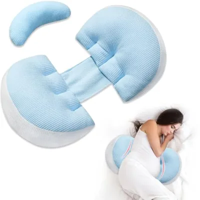 Pregnant Women Side Sleeping Body Cushion Breathable Maternity Pillow Ergonomic Waist & Abdomen Support Pillow