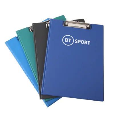 Custom High Quality A4 Size PVC Clipboard Cover Folder Double Fold PVC Clipboard