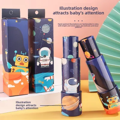 Children's Cartoon Space Pirate Captain Three-Section Monocular Telescope Fun Holiday Gift Toy for Kindergarten Kaleidoscope