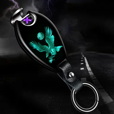 Keychain Induction Arc Lighter Windproof Lighter Electronic Cigarette Lighter Custom logo Design for Men Gifts