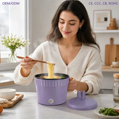 Portable Mini Electric Cooker 1.2L 450W Ramen Cooker Hot Pot for Student Travel Cooking Energy Saver Outdoor KL02007