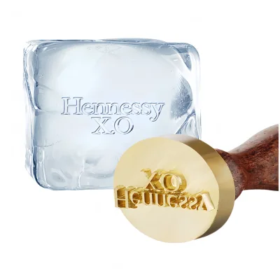 Ice Seal Stamp Customized Logo Copper Brass Ice Cube Pattern Seal for Wine Drink Ice Carving Seal for Bar