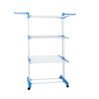 Foldable Houseware Metal Clothes Drying Racks Laundry Drying Racks with Rollers