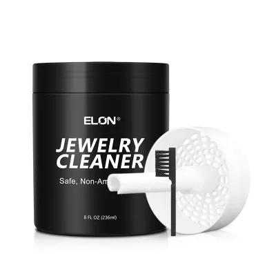 Professional 236ml Jewelry Cleaner Liquid Solution with Brush and Tray