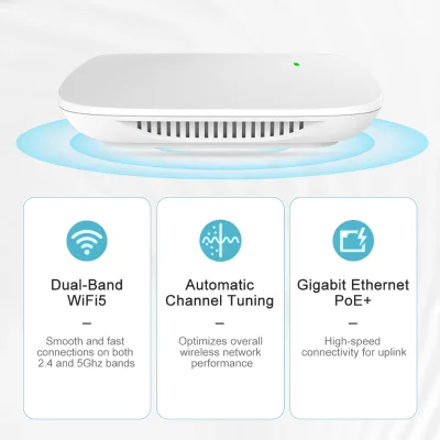 OEM ODM 48V Poe Small 1200Mbps Dualband Ceiling Wall Mount Indoor Enterprise Wireless Ap Wifi Access Point
