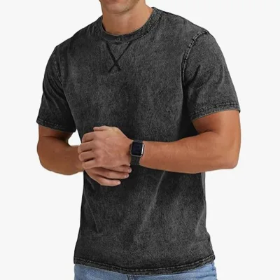 Custom Digital Printed Men's T-Shirt Retro Crew Neck Washable Short Sleeve T Shirt Men Hip Hop Trend Oversized T-Shirt