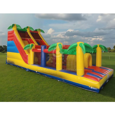 CQ Factory Inflatable Jump Castle Cartoon Trampoline Bouncers with Obstacle Slide