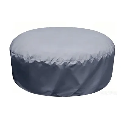 420D Oxford Round Hot Tub Cover Waterproof PU Coating Outdoor Spa Protector Anti-UV All Weather Cover With Adjustable Drawstring