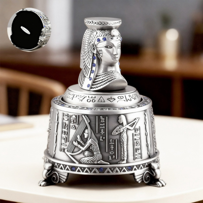 Cleopatra Music Box Emboss Metal Music Box Standing Music Box With Sankyo Music Box Songs Anniversary Home Decor