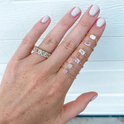 Women's 925 Sterling Silver Adjustable Love Chain Rings Inlaid Diamond Ins Popular Ring Gift