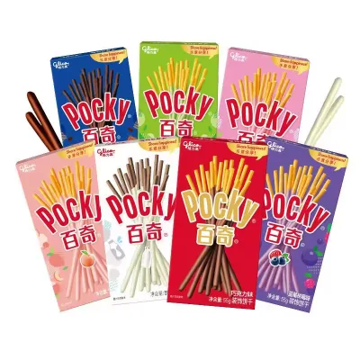 Wholesale 35g 40g Chocolate Covered Biscuit Sticks Fruity Nut Cookies Asian Snacks