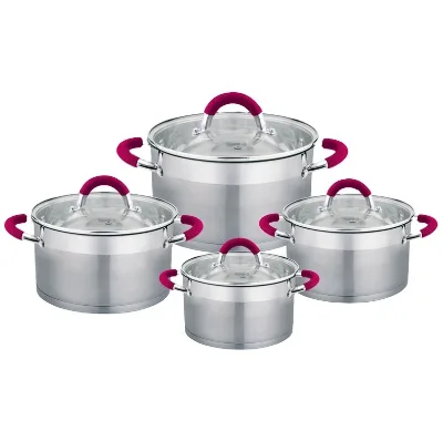 Promotion Straight Shape Stainless Steel Casserole and Pan Cookware Set