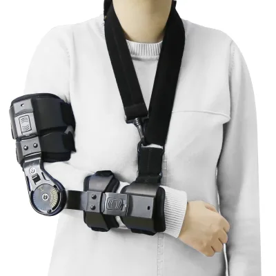 Fitness Elbow Brace Support Adjustable Hinged Elbow Protector with Sling for Workout Injury Recovery