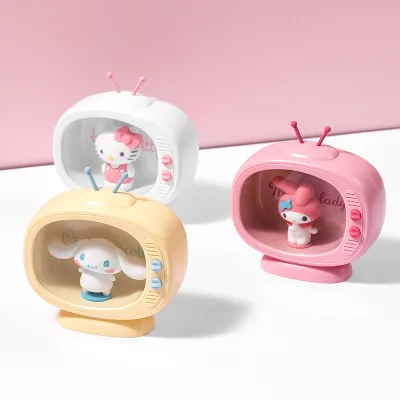 Sanrio Small Night Light Mini TV Modeling Bedroom Bedside Anime Sleeping Girl Lamp