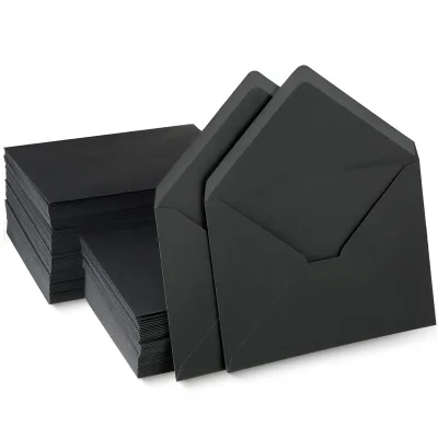 V Flap Envelopes for 5x7 Greeting Cards Graduation Birthday Invitation A7 Black Envelope