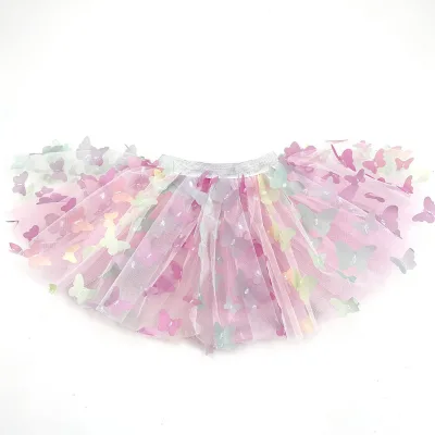 OEM Customizable Embroidered Gradient Color Tutu Skirt for Children Breathable Anti-Wrinkle Sweet Style Girls Skirt