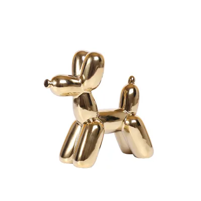 Ceramic Home Decoration Animals Party Decorations Cute Gold Dog Home Decor
