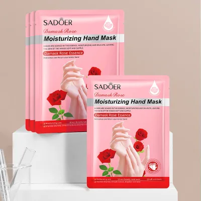 SADOER Private Label Hydrating Moisturizing Rose Anti Drying Nicotinamide Skin Whitening Hand Care Mask