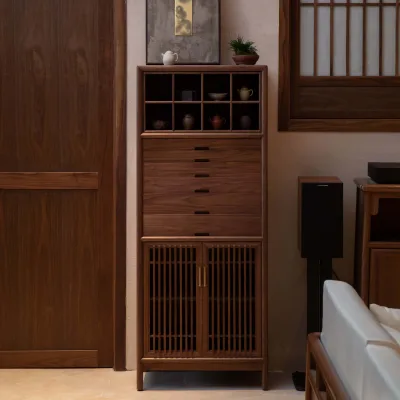 Song Dynasty Aesthetic Dental Cabinet & Tea Set Storage Cabinet Tea Room Side Cabinet Antique Storage Rack
