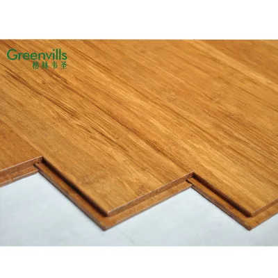 2021 Greenvills Strand Woven Solid Bamboo Floor Click System Floating Carbonized Bamboo Flooring