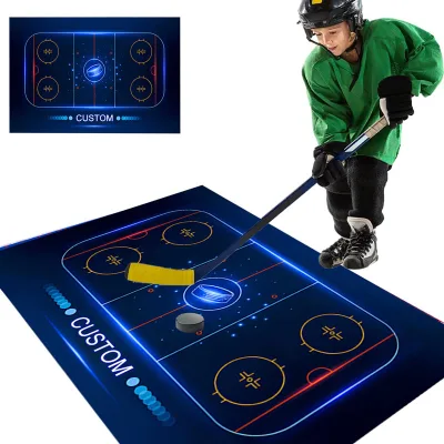 Ice Hockey Venue Printed Skill Carpet Non-Slip Rug for Living Room Sports Training Decor Hockey Shooting Mat