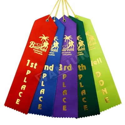 Customize Design Printing Bulk Satin 8" Sport Ribbon Award 1st 2nd 3rd