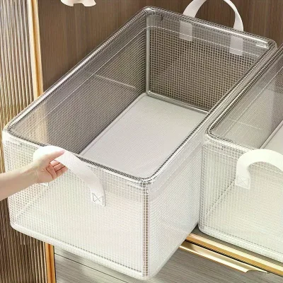 1 Pc Clothes Storage Box for Home Use, Clothes and Pants Organizer Box, Washable Wardrobe, Layered Storage Frame Basket