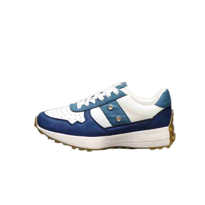 Classic Retro American Ladies Sports Shoes Genuine Leather Autumn Walking Style Lace-Up Forrest Gump Fashionable Color-Blocked