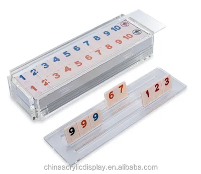 Rummy Acrylic Game Set Customized 106pcs Rummy Tile Acrylic Rummikub Game Set As Jewish Gift