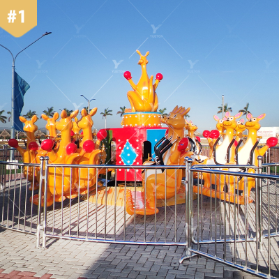 Theme Park Design Playground Outdoor Fairground Attraction Manege Amusement Park Bounce Machine Happy Jumping Kangaroo Rides