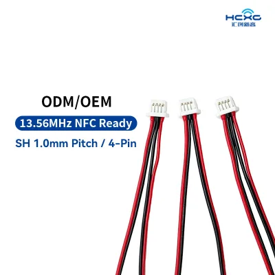 Custom SH 1.0mm Pitch 4 Pin NFC Antenna Cable 13.56MHz RFID Reader Wire Harness UL1571 28AWG for Smart Lock & POS
