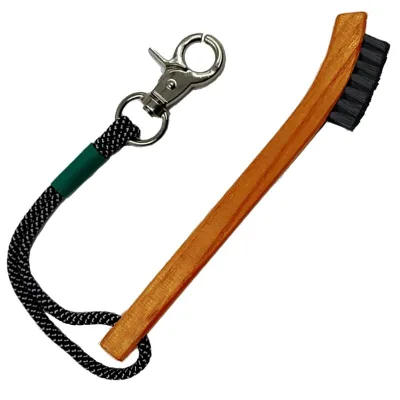 Wood Golf Brush Tool Groove Cleaner with Paracord Rope & Metal Clip Golf Club Cleaner Clean Grooves Without Damaging Club Face