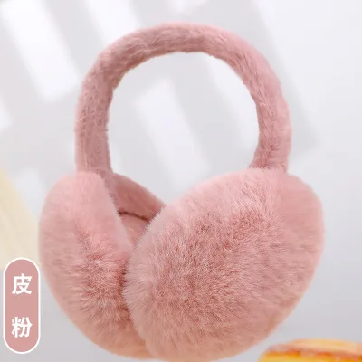 Wholesale Ladies Winter Ear Muffs Plus Size Fleece with Woolen Pole and Cloth Folding Warm Earmuffs